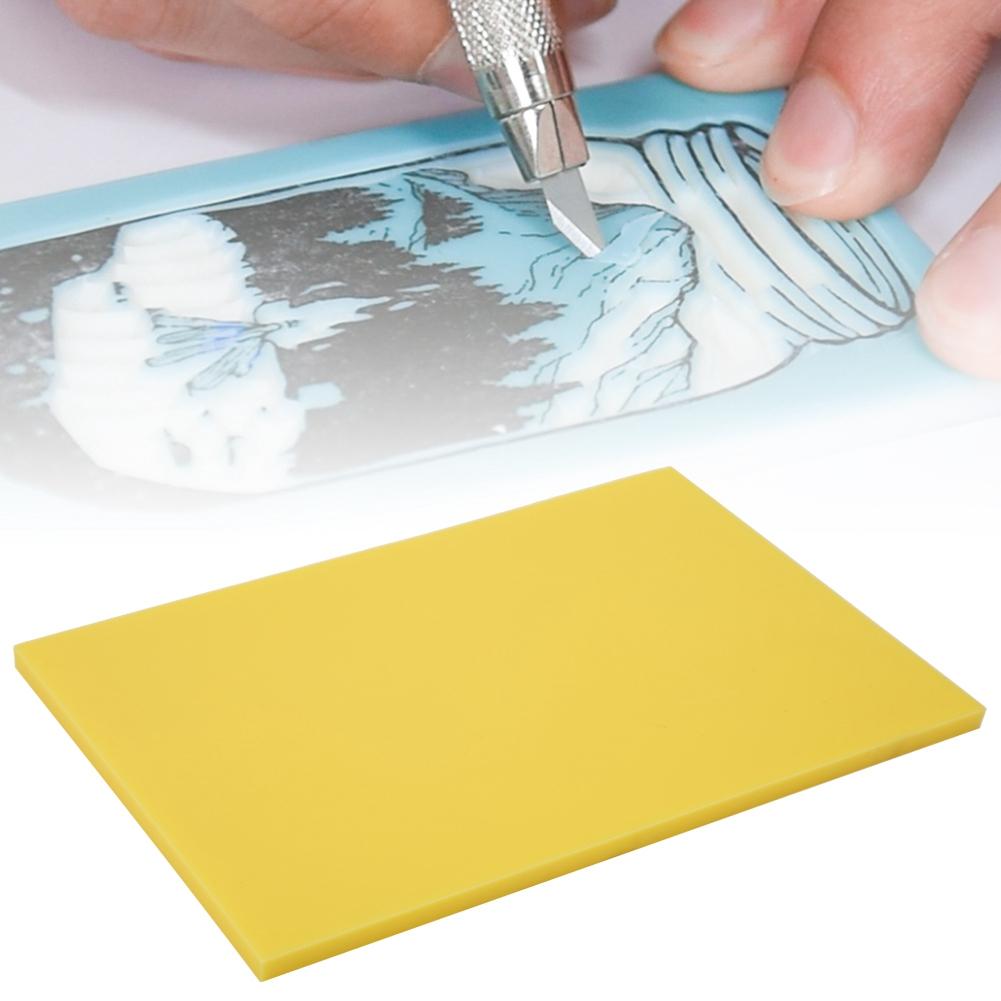 Jelly Rubber Stamp Thin Carving Block for DIY Handmade Rubber StampsYellow