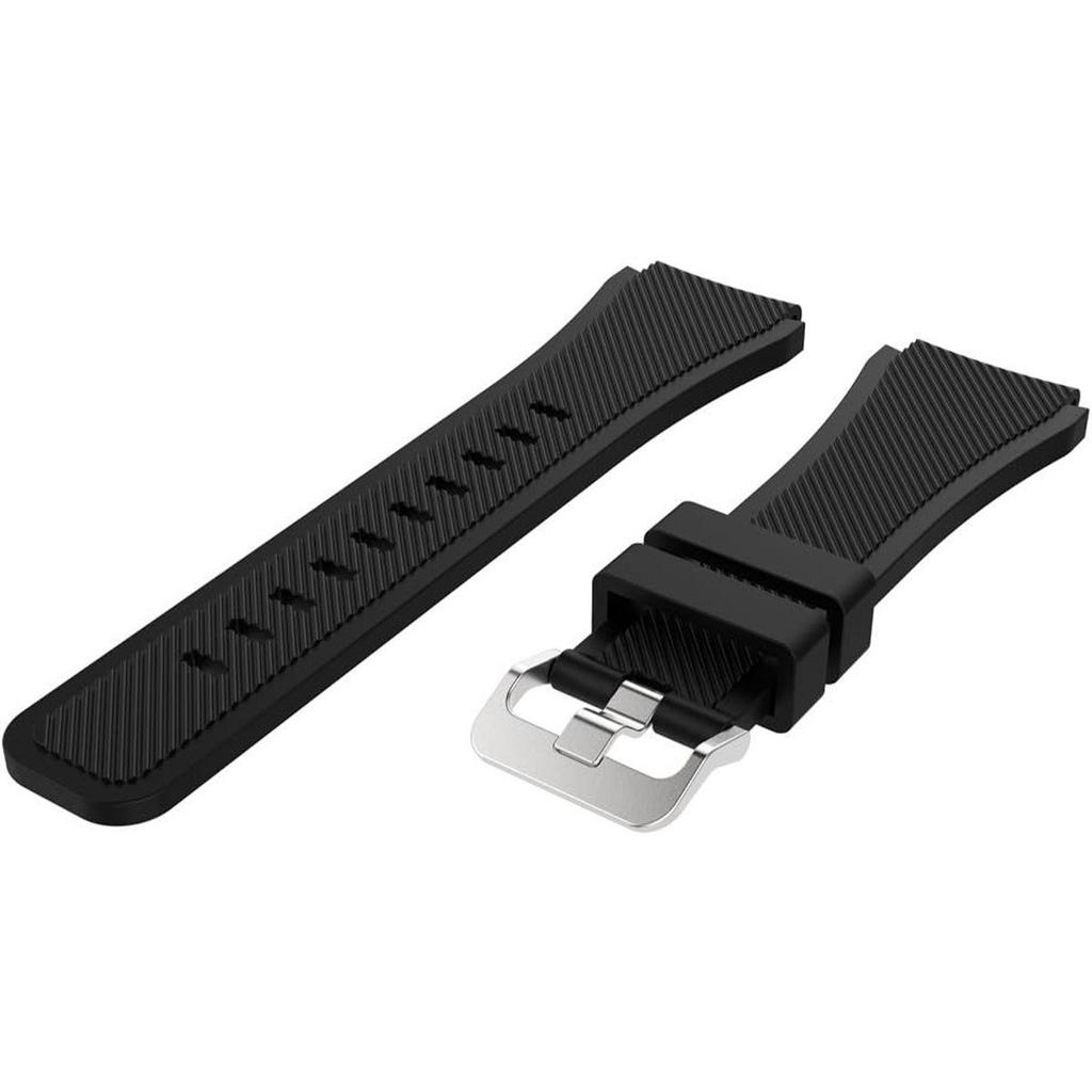 Samsung S3 Twill Silicone Watch Band 20/22mm Quick Release, Monochrome Silicone Strap, Compatible with Huawei