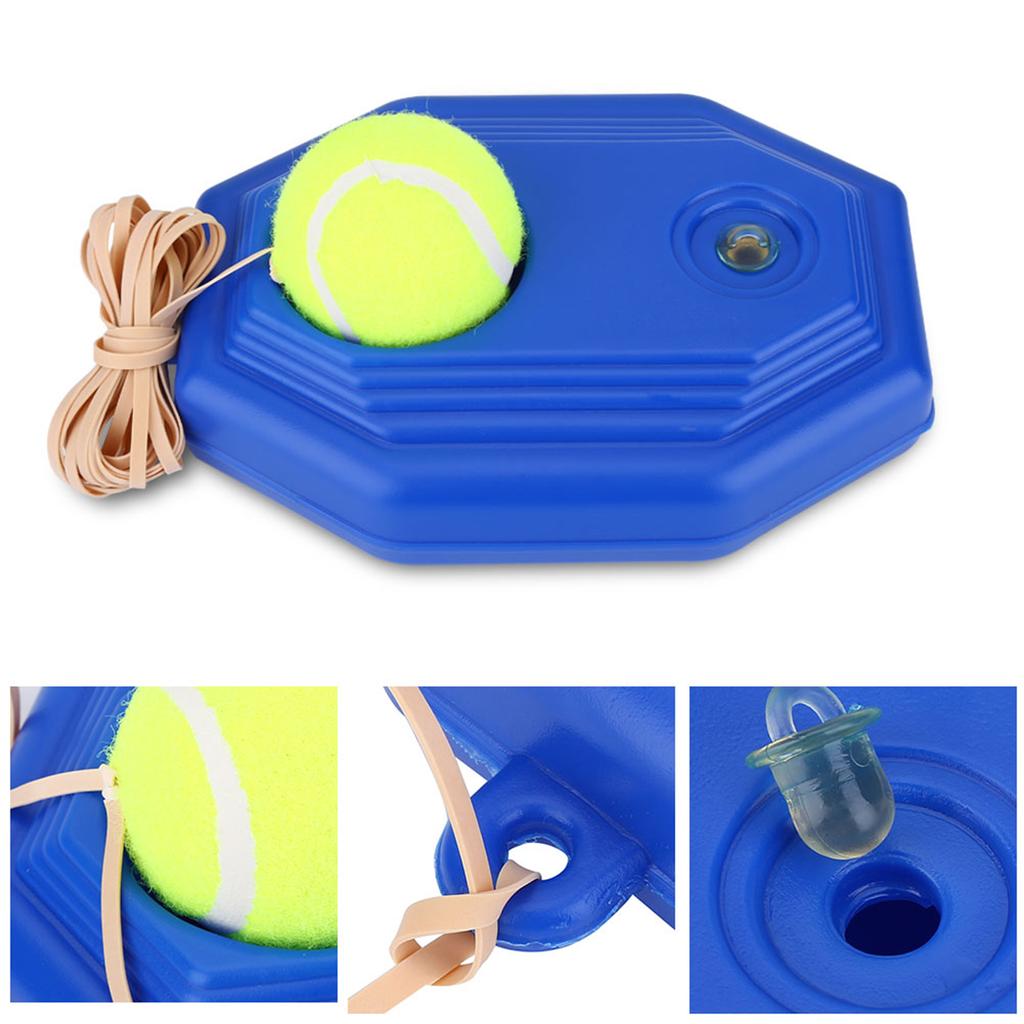 Tennis Ball Back Base Trainer Set with Rubber Elastic Rope for Single Person Practice