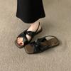 2025 New Retro Flat-bottomed Open-toed Sandals Women's Shoes Casual Summer Beach Soft-soled Skirt Shoes
