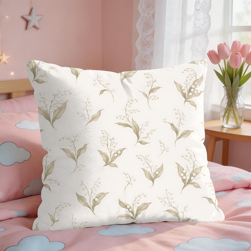 Vintage Wildflowers Girl Art Ins Cushion Cover Silky Short Plush Invisible Zipper Dustproof Sofa Pillow Case For Home Decor