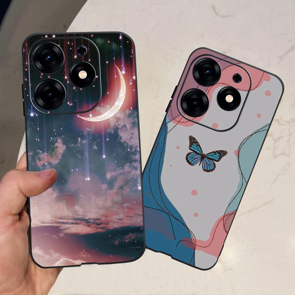 For Tecno Spark 10 Pro Spark 10C Case  Spark 9 Pro Spark 8c spark 7 Back Cover Bumper Clear Soft TPU Silicone Cute Cat Cartoon