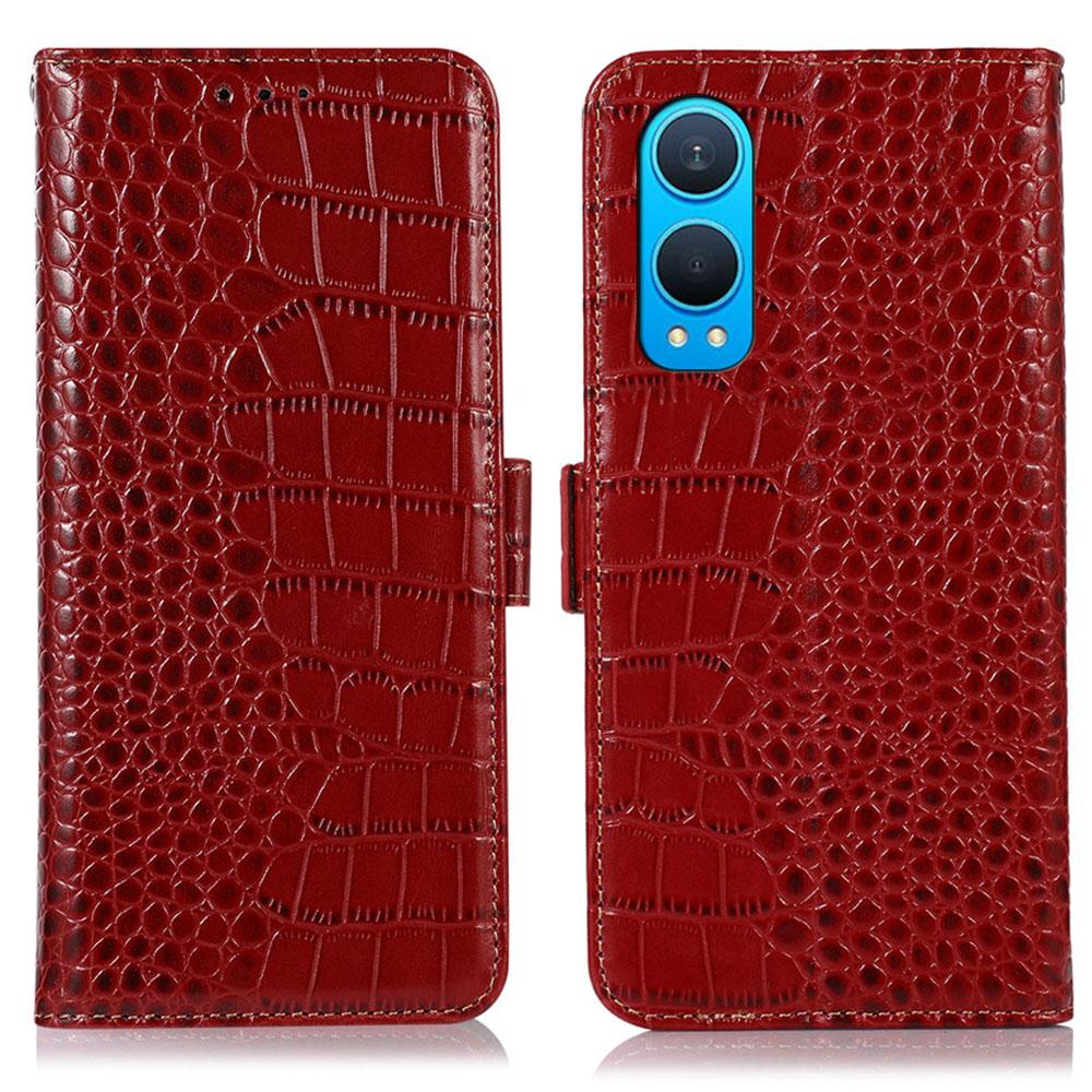 For OnePlus Nord CE4 Lite 5G/Oppo K12x 5G (China) Case Genuine Cow Leather RFID Blocking Wallet Cover