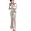 High-Slit Spaghetti Strap Nightclub Dress: Women's Slimming Low-Cut Hip-Hugging Gown