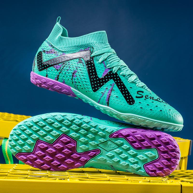 New World Cup Football Shoes for Men High and Long Spike Student Grass Training Competition Football Shoes