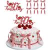 Strawberry Happy Birthday Cake Topper with Bows for Strawberry Shortcake Vintage Cake