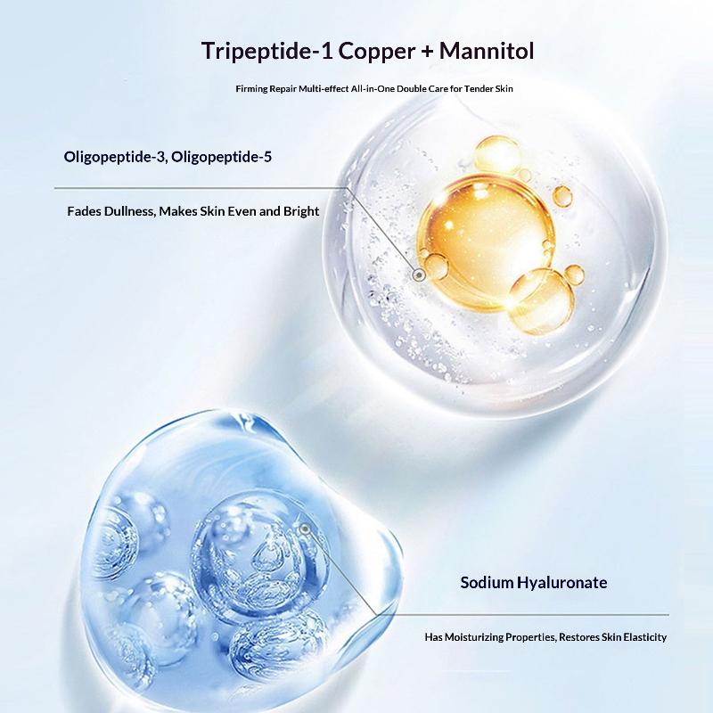 Blue Copper Peptide Lyophilized Powder Set Deep Hydrating Brightening Face Skincare Set for Dry Combination Skin Types