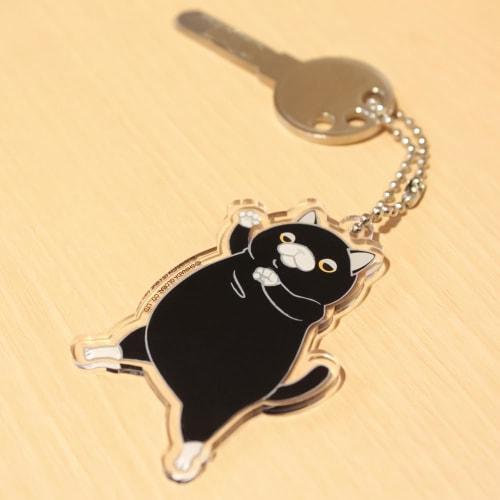 Shinada Global Mochineko Acrylic Keychain, Pinched, Black/White, MNAK-0068T