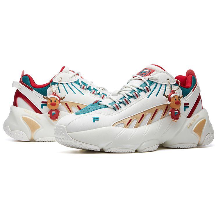 Fila Ade Xms Trendy Versatile Fabric Synthetic Leather Low-Top Casual Running Shoes Men Sneakers White Green Red F12M111225FBD