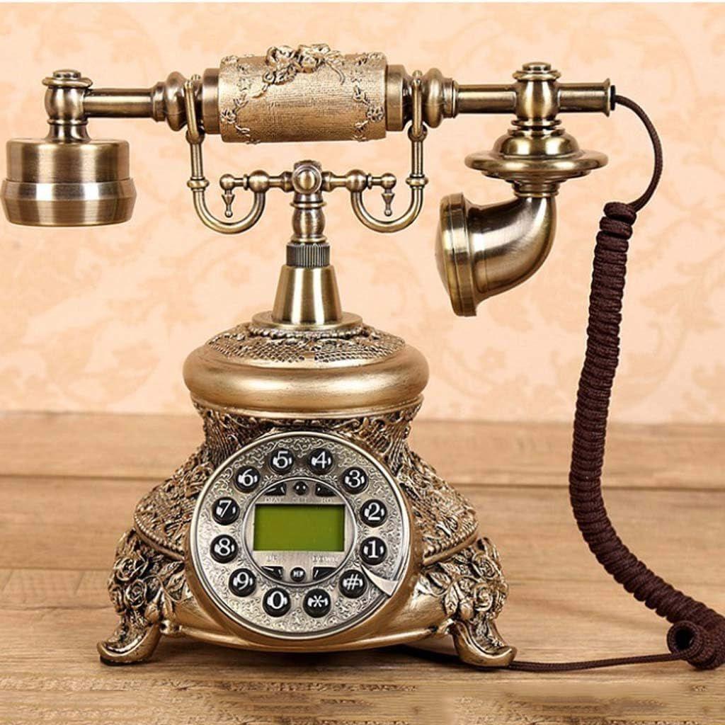 Klasický Retro pevný telefon Starožitný Domácí telefon - Tlačítkové a Rotační telefony - Retro Telefon se šňůrami - LCD Displej Retro Dekorativní telefon