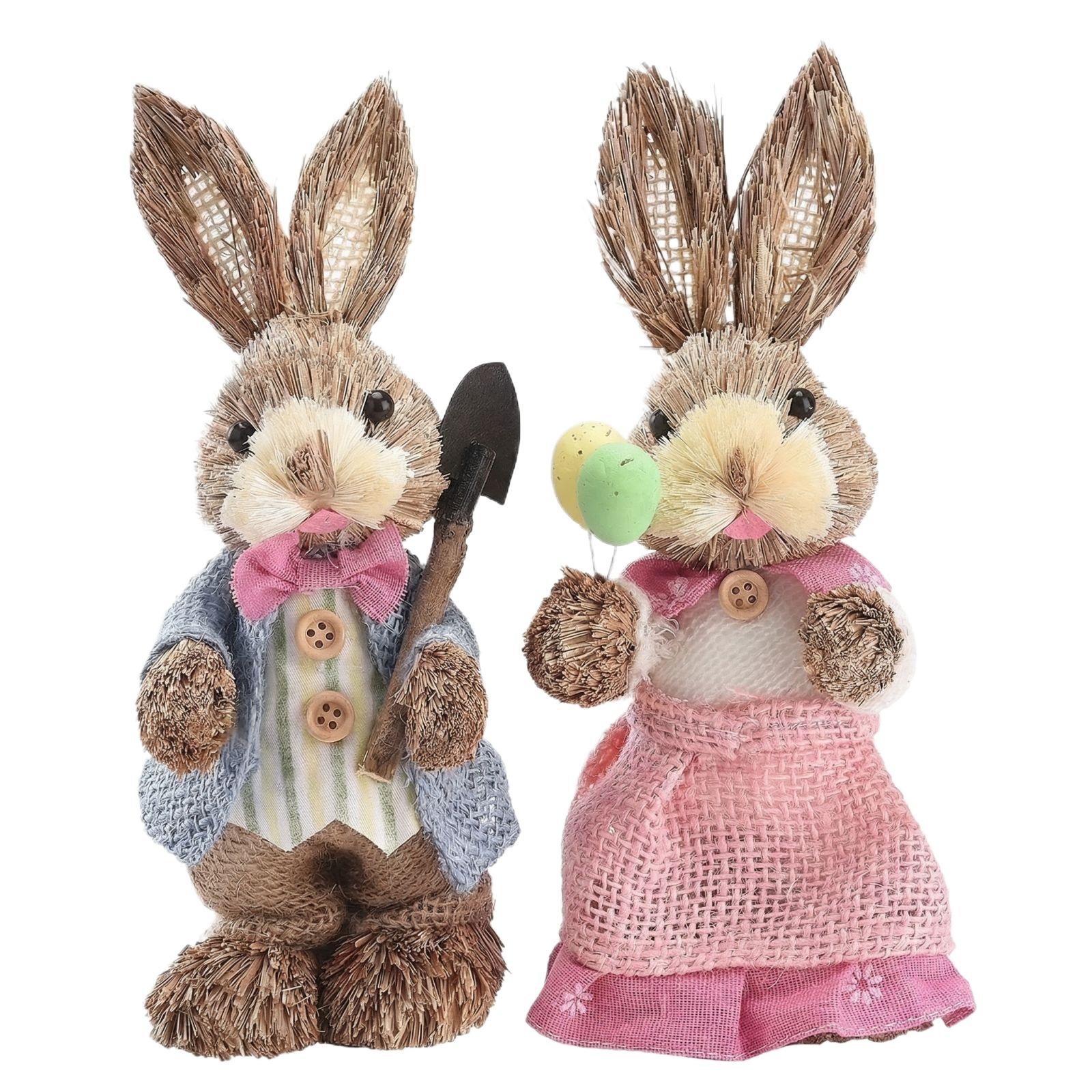 

Easter Bunny Decorative Figurine Holiday Tabletop Home Decor One Size