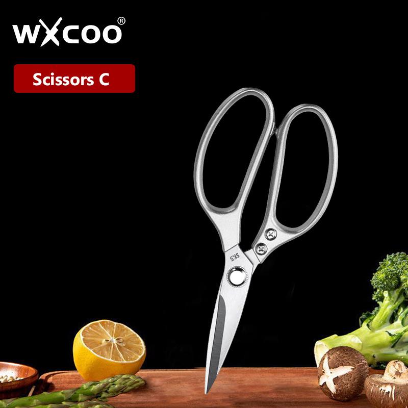 WXCOO Stainless Steel Kitchen Scissors Chicken Bone Scissors Cutting Multifunctional Food Scissors Slicing Fish Meat 5