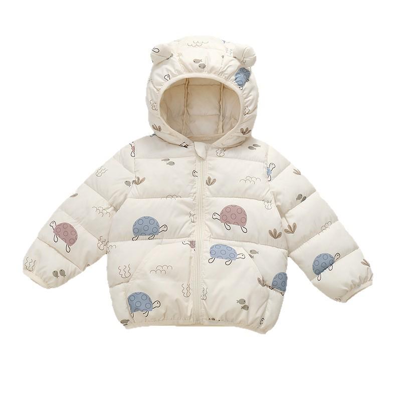 Kids' Cartoon Cotton Jacket with Ears - Short Style for Boys & Girls, Autumn/Winter Outerwear