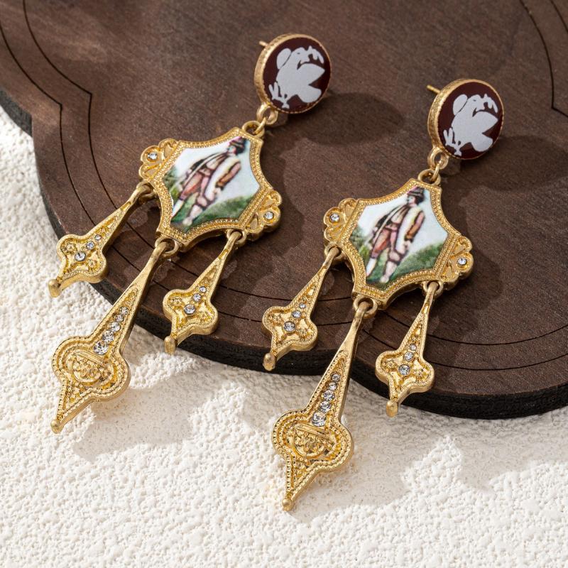 

Western Classical Court Style Earrings Tassel Long Medieval Accessories For Women Vintage Jewelry Gift one size