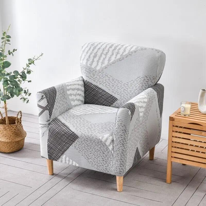 Floral Stretch Chair Cover Sofa Single Armchair Slipcover Highbackrest Protect Living Room Furniture Protector Home Decoration