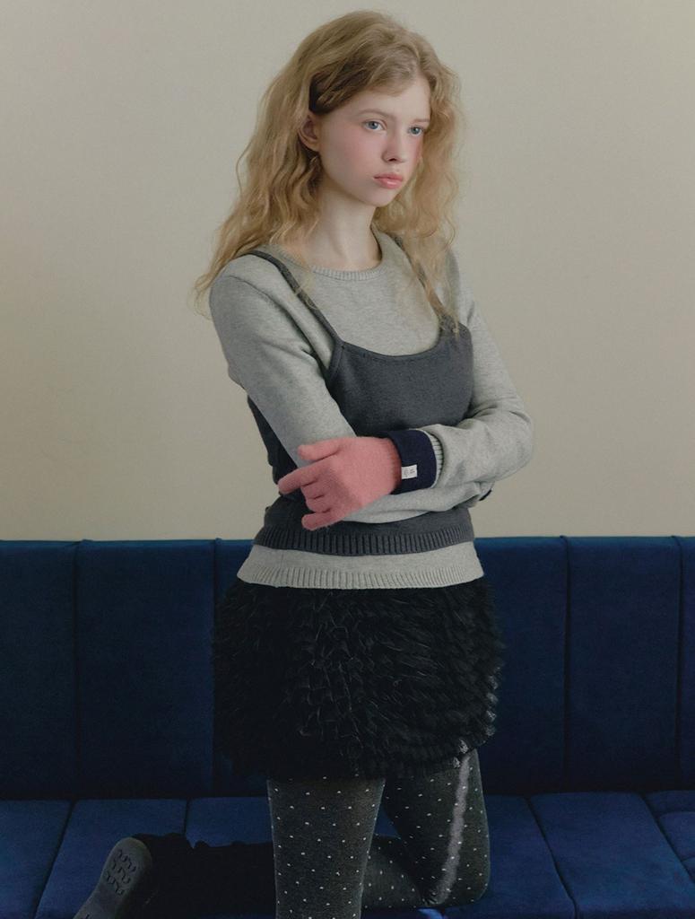 Teuwi Nuen Bustier Layered Long Sleeve Knit