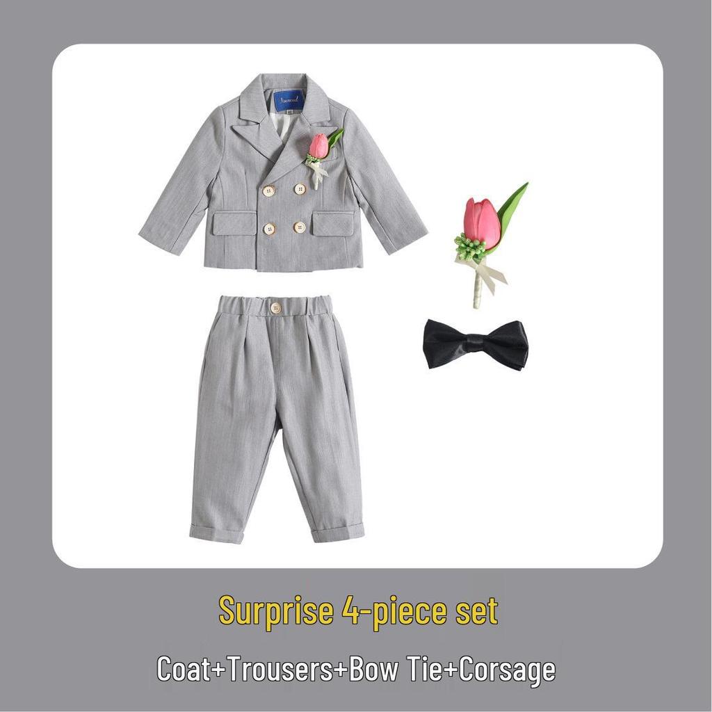 Jungen Dreiteiliger Festanzug mit Weste - Pageboy Geburtstagsoutfit