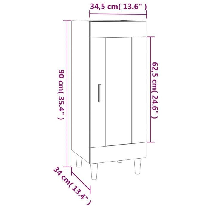 817432 vidaXL Buffet Chêne fumé 34,5x34x90 cm Bois d'ingénierie