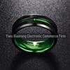 8MM Wide Flat Groove Green Tungsten Steel Ring for Men, US Size 6-14, Ready To Deliver