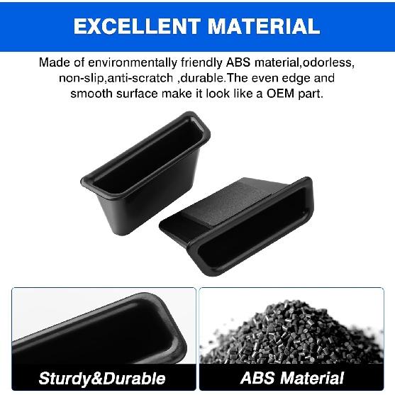 Autorder Door Side Storage Box for 2024 Ford Mustang Accessories Armrest Phone Container Door Organizer Handle Pocket Tray with Anti-slip Mat 2PCS
