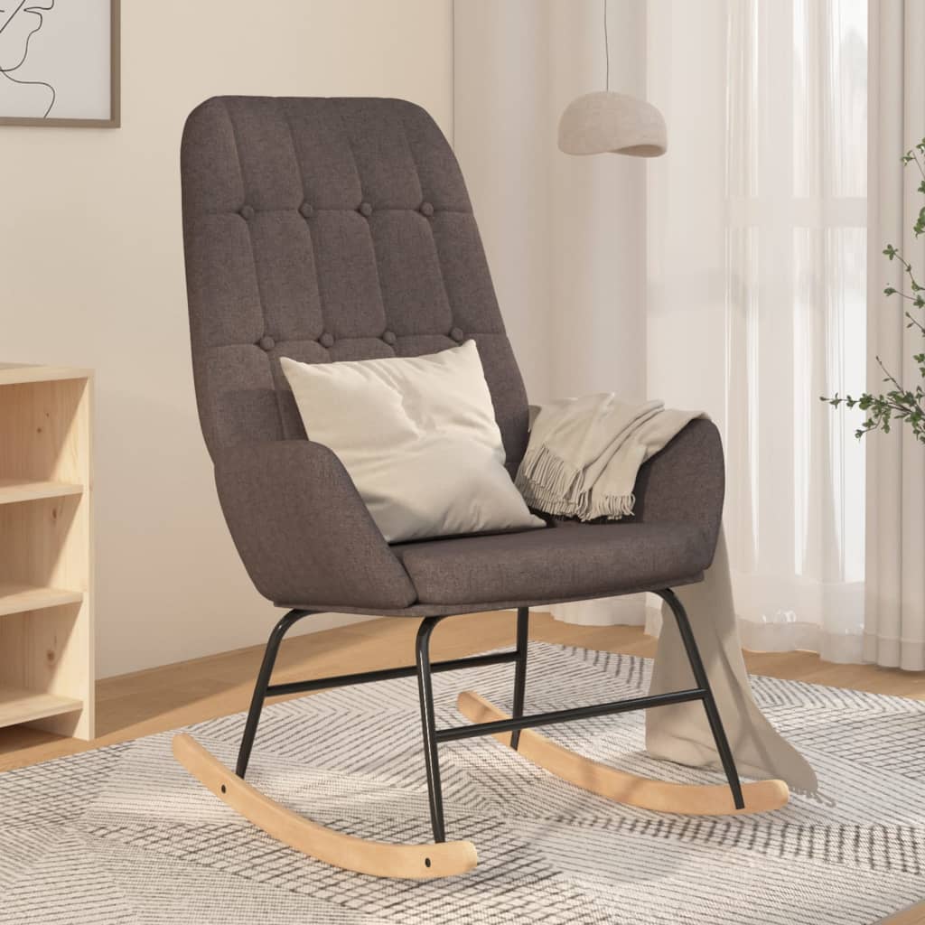Vidaxl Rocking Armchair, Dark Grey, Upholstered In Fabric
