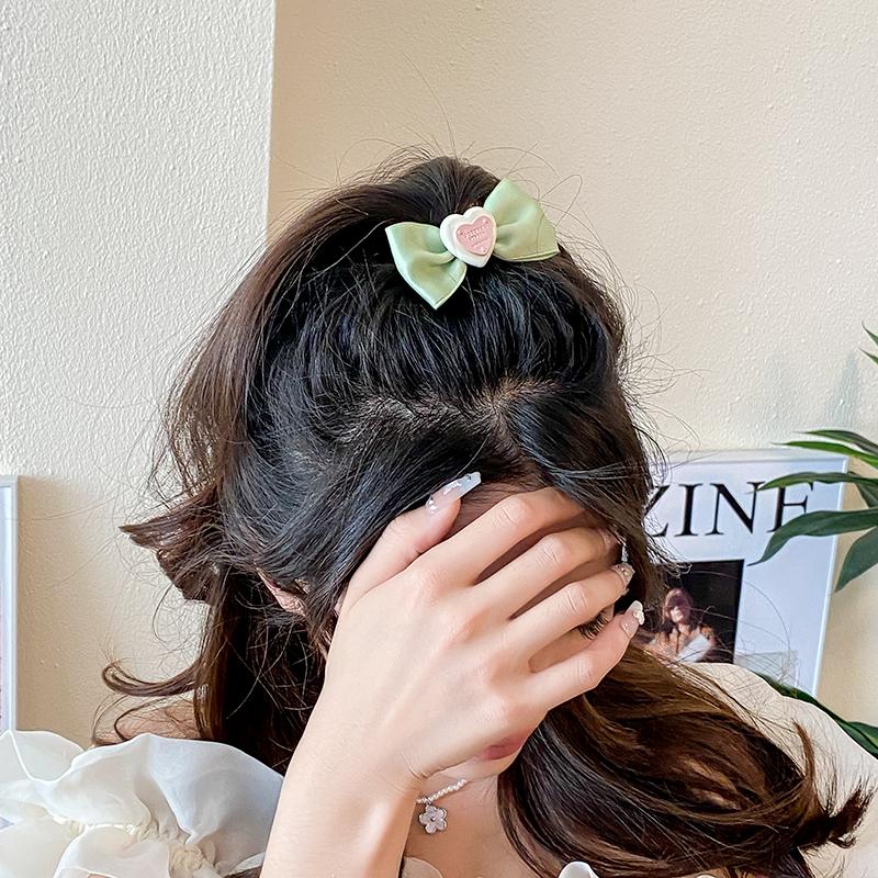 Love Bowknot Hairpin Women Ribbon Linen Barrette Hair Clip Fashion Temperament Bow Hairpin Kids Girls Hair Accessories