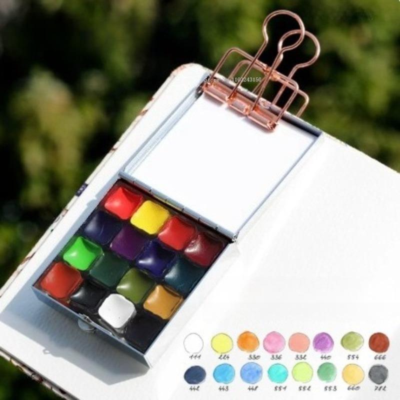 16/25 Color Holbein Mini Travel Solid Water Color Set Student Outdoor Sketching Painting Creation Portable Art Supplies Pigment