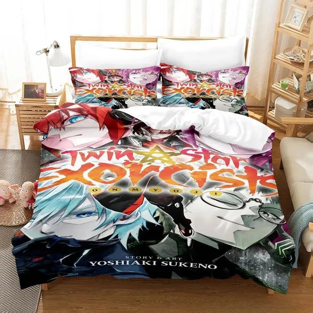 Home Textiles Twin Star Exorcists Bedding Set Cartoon Anime three-piece set Adult Kid Bedroom Duvet cover Sets 3D Kawaii Girl