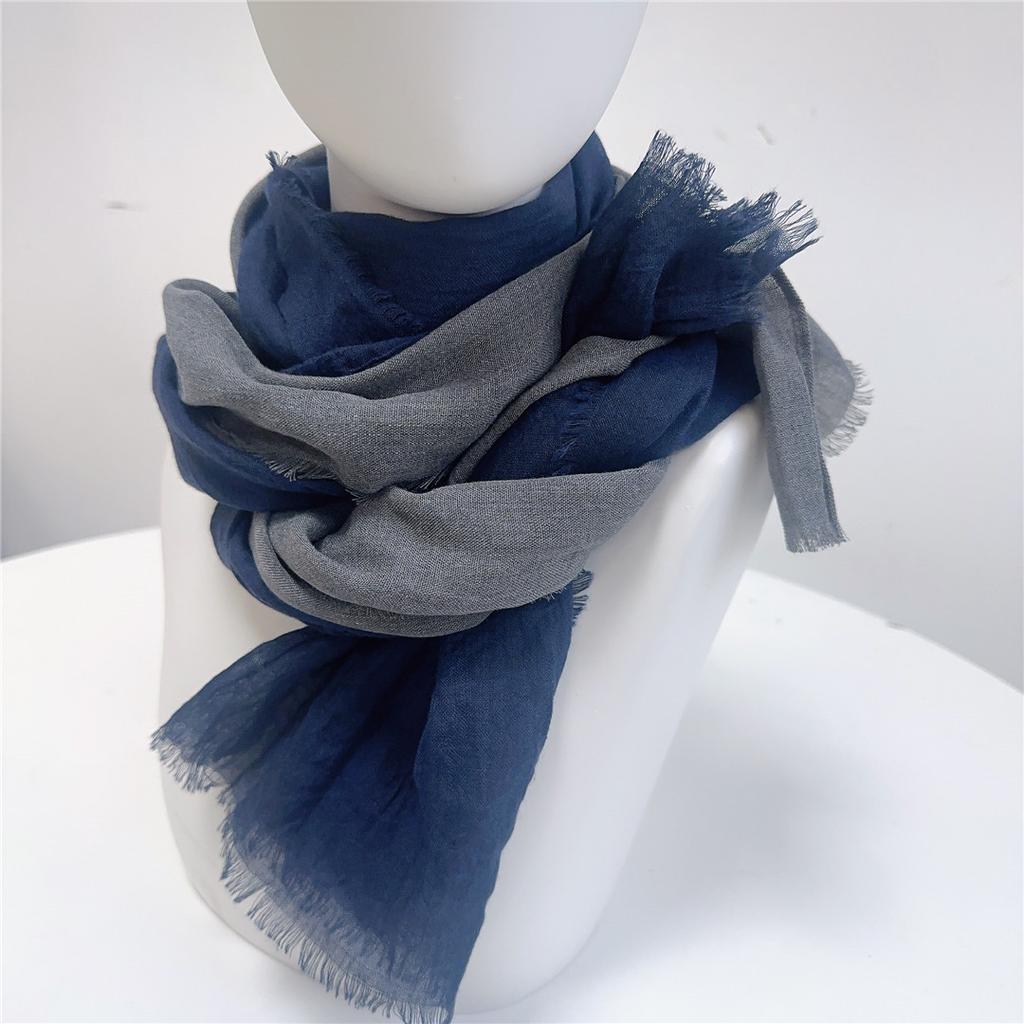 Summer Sunscreen Scarf Polyester Cotton Splicing Scarf Japanese Versatile Scarf Five-Color Optional Sunscreen Shawl