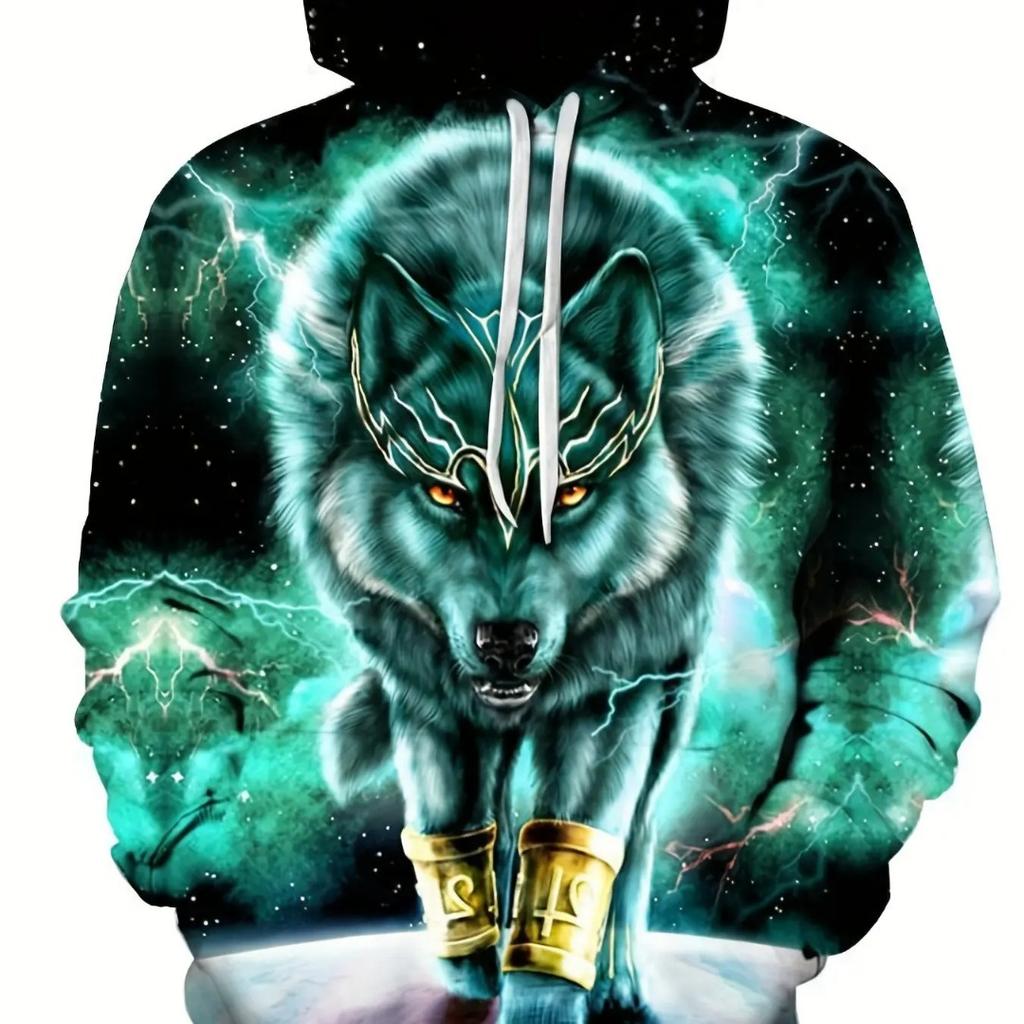Vintage Tiger Men's Hoodie 3d Print Tops Fashion Animal Graphics Long Sleeve Men Oversized Streetwear Tees
