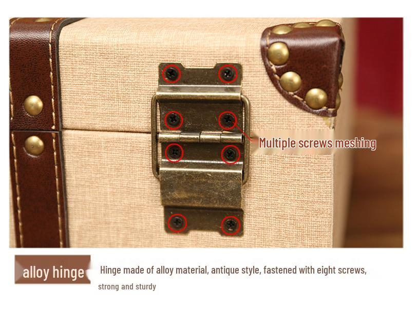 Valigia baule in pelle stile europeo vintage e organizer per la casa