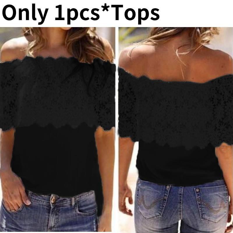 Womens Viscose Crochet Lace Trim Tshirt Business Casual Top For Office Wear And Casual Outfits