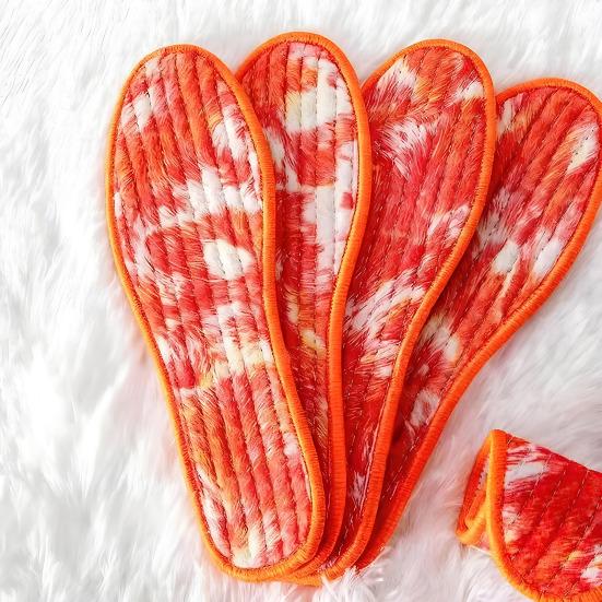 2 Pairs Winter Insoles Thick Fleece-Lined Warm Shoe Pads with Anti-Slip & Moisture-Wicking Comfortable Cushion for Boots Shoes