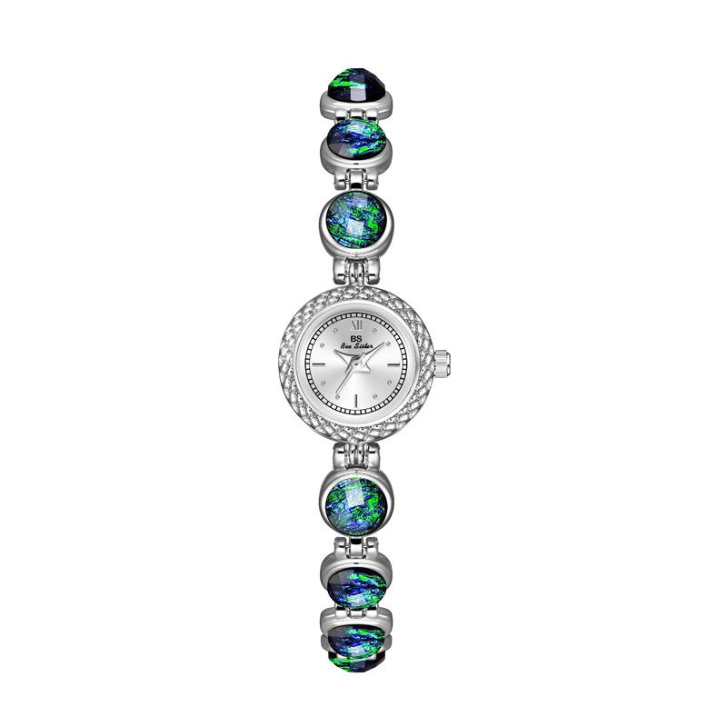Light Luxury Women's Watches Waterproof Circular Dial Green Jewelry Bracelet Quartz Wristwatch High Temperament Ladies' Watch