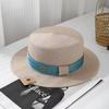 Japanese high-quality elegant flat-top straw hat women's summer travel versatile French top hat sunshade sun hat