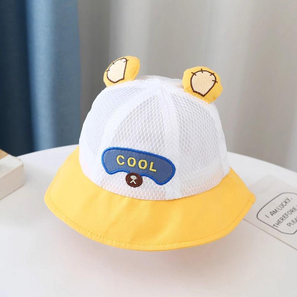 Breathable Baby Bucket Caps UV Protection Sun Cap Outdoor Kids Bucket Hat  for Infant Girls Boys жёлтый