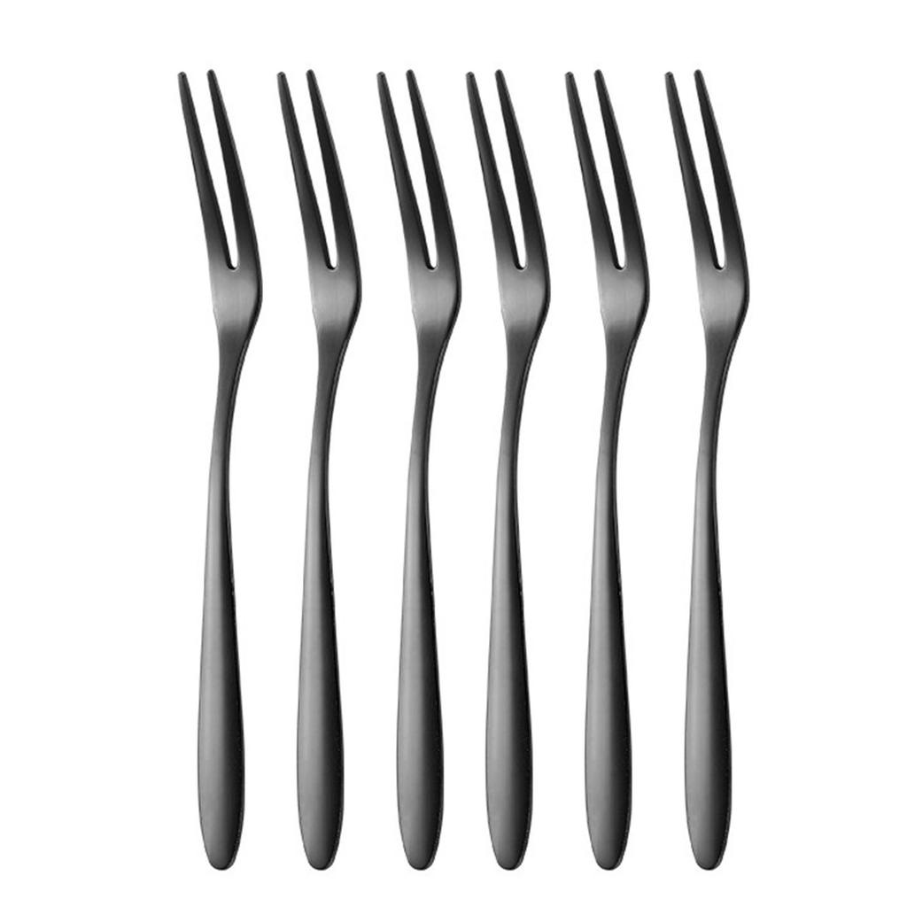 6Pcs Stainless Steel Fruit Forks Mini Food Pick Cake Desserts Sushi Snack  For Picking Up Fruits Snacks Desserts
