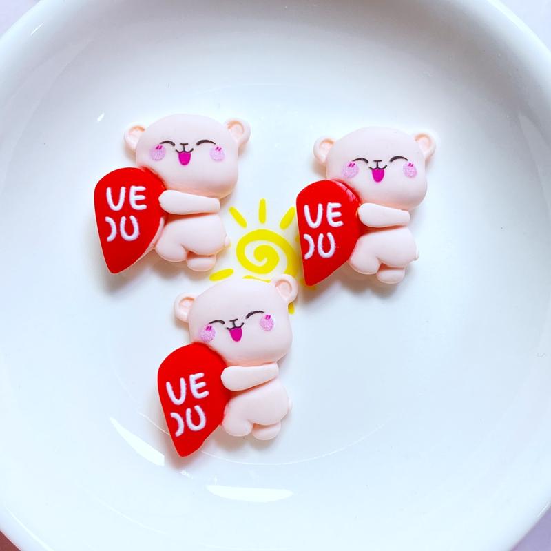 10Pcs New Cute Mini Bear /Rabbit /Cloud  Flat Back Resin Cabochons Scrapbooking DIY Jewelry Craft Decoration Accessories