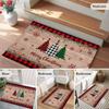 VIKAMA Retro Christmas Tree Entrance Rug Anti-Slip Kitchen Laundry Room Floor Mat Winter Welcome Door Mat Home Decoration