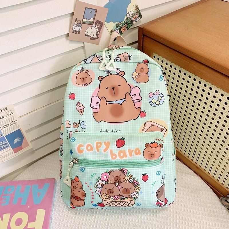 

Spacious And Playful Kids School Bag Ideal For Preschool With Fun Animal Patterns зелёный