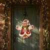 Seasonal Party Supplies Wooden Christmas Hanging Pendant, Cartoon Welcome Sign for Front Door, Holiday Shop Decorations Wall Decor with Cute