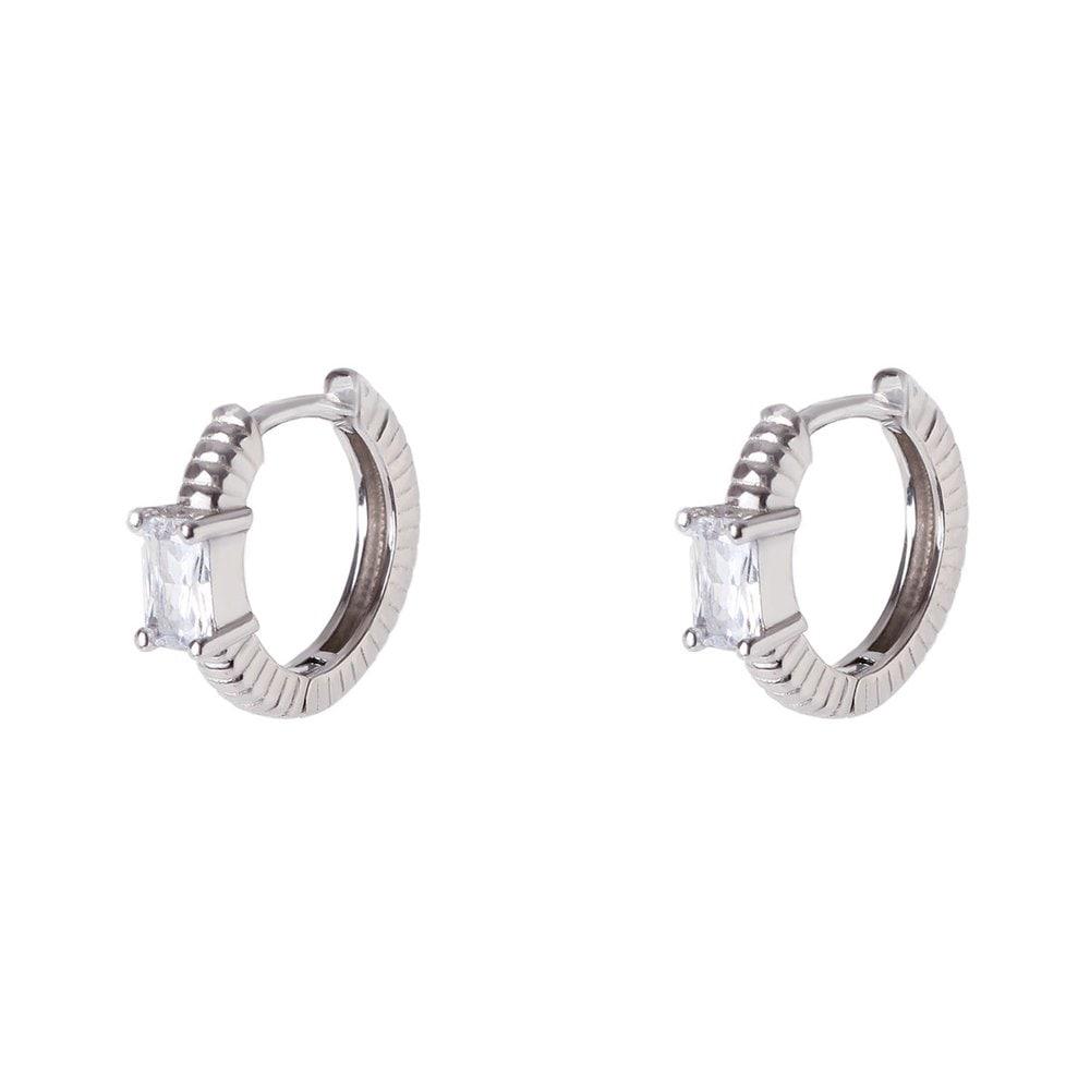 Moissanite Square Loop Earrings