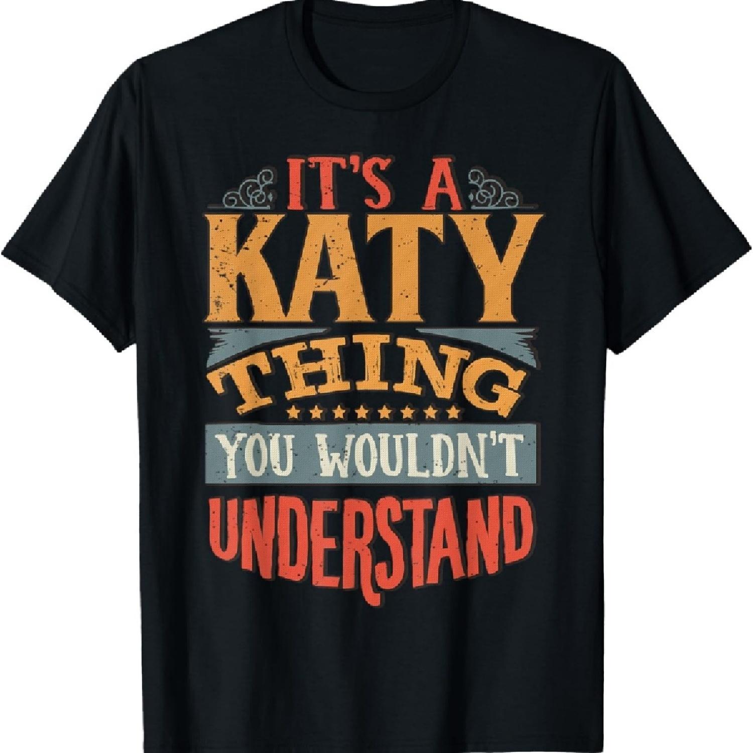 

Katy Name T-Shirt - Black, Unisex-Adults, Small, Crew Neck, Short Sleeve, Letter Print XXXXXL чорний