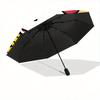 Hello Kitty on the Beach in Summer Cartoon Umbrella, Portable 3-Fold Compact Umbrella, Suitable for Camping, Hiking and Travel, Ideal Easter Birthday