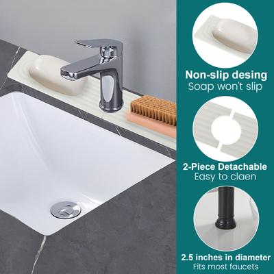 Wasserhahn-Matte für Küchenspüle Wasserabsorbierendes Stein-Spülbecken-Tablett Schnelltrocknende Spülbecken-Wasserhahn-Kieselgur-Matte für Badezimmer-Arbeitsplatte