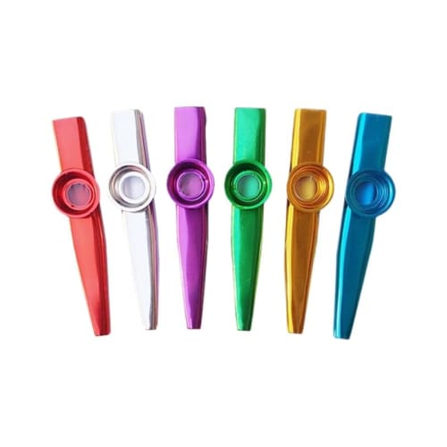 Kazoo Musikinstrument, Blechflöte, Flöte, Zugpfeife, Trompete, Metallmembran, Montessori, Messing, Eurhythmik, Professionell, Groß (Silber)