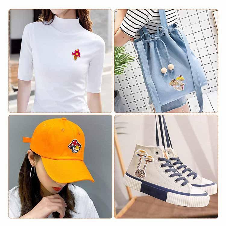 Cartoon Mushroom Embroidery Cloth Sticker Mushroom Embroidery Label Clothes Patch Sticker Fast Sell Hot Embroidery Chapter Boy