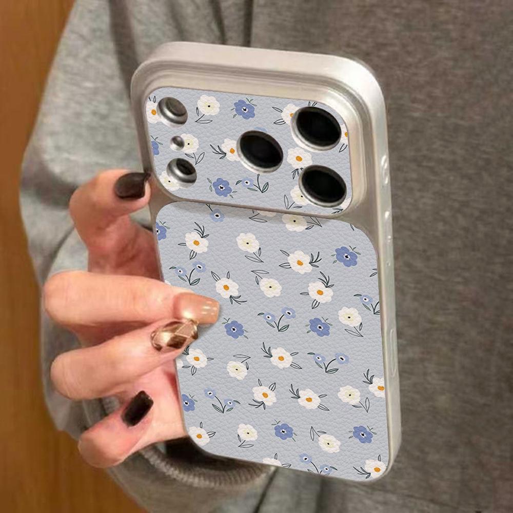 Full screen blue and white flowers are suitable for iPhone17 soft case sticker mobile phone case 15pro/16/13 advanced 14pro.