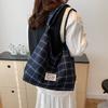 Niche Design Plaid Bag Plaid Large-capacity Shopping Bag Women's Commuter Tote Bag Handbag Shoulder Underarm Bag