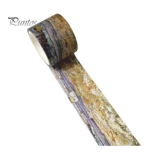 Artistic Washi Tape Tape, Oil Painting Decorative Masking Artist Patterns Adhesive Creative Journaling for DIY Crafts, Junk Journal, Gift Wrapping,